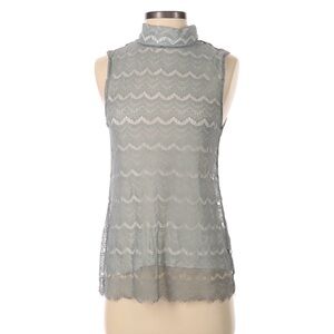 Banana Republic Lace Sleeveless Blouse - Light Gray